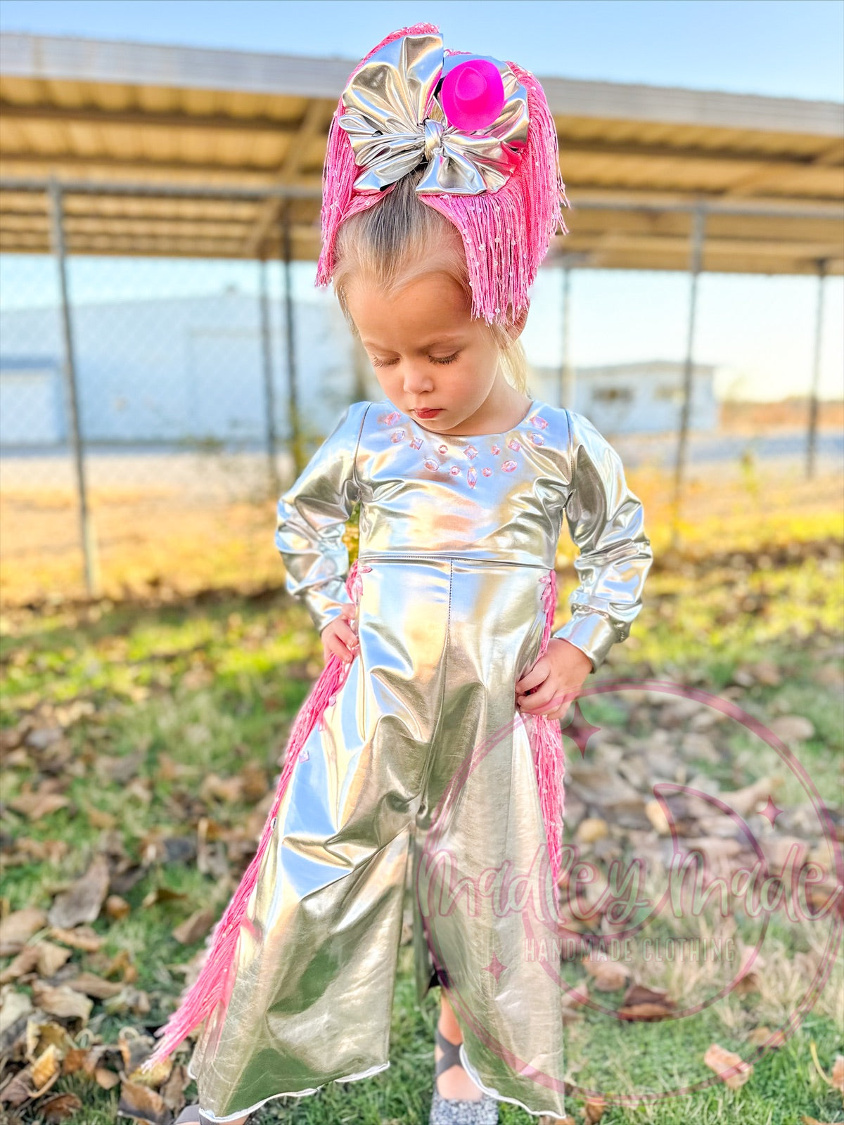 Metallic Silver Flare Romper