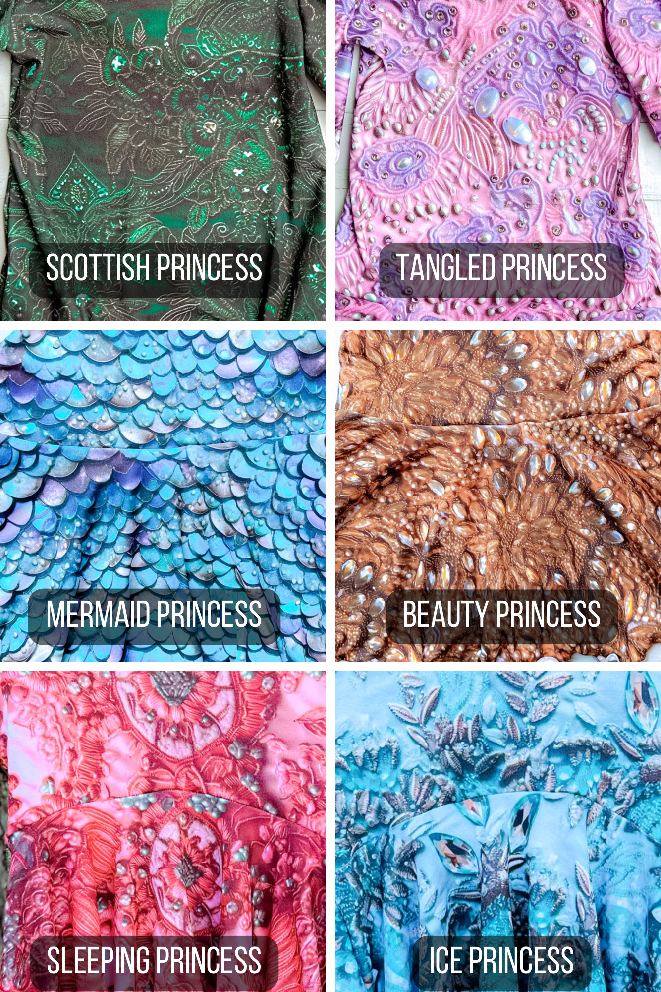 Faux Embroidery Princesses Bells
