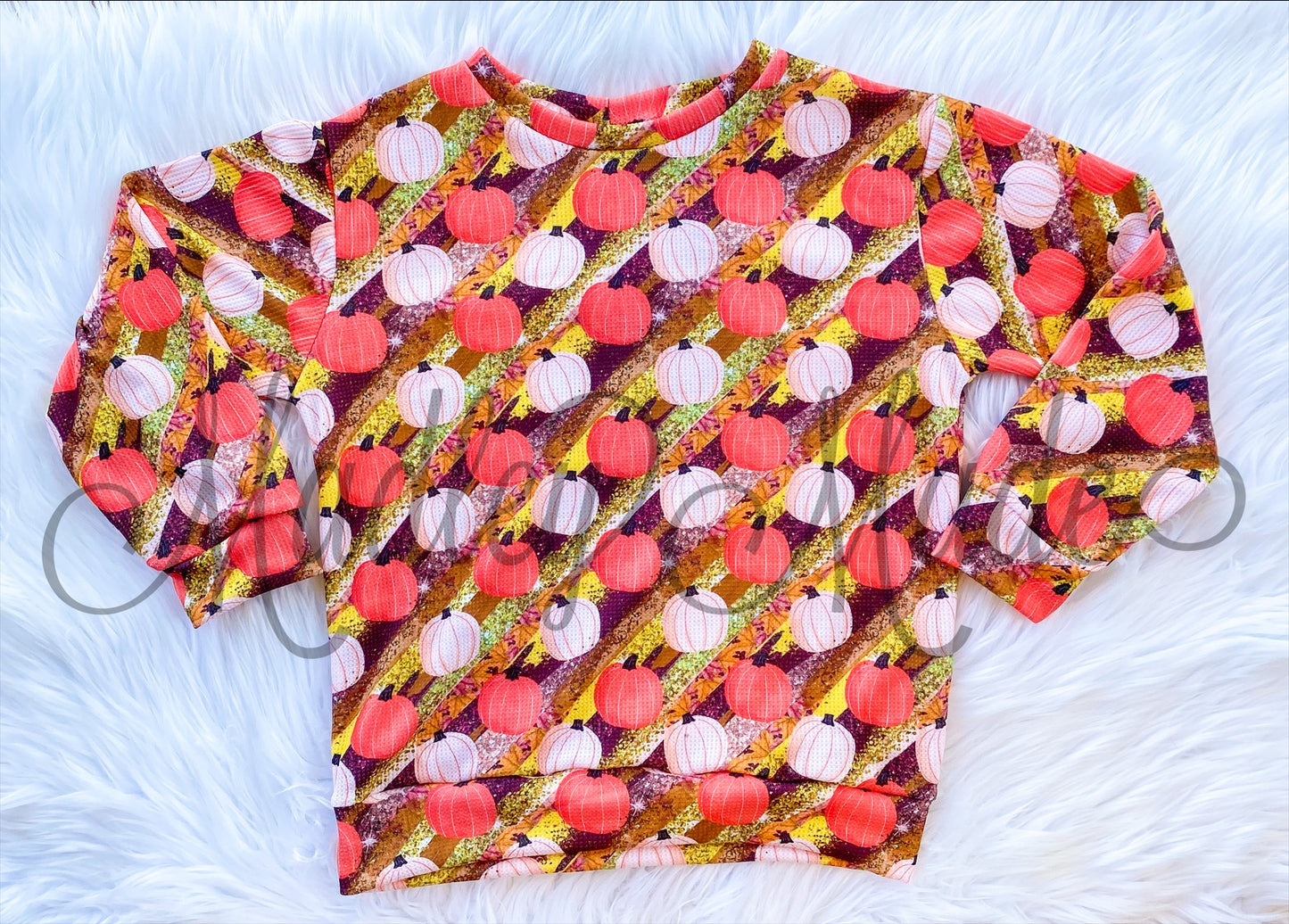 7/8Y Striped Pumpkins Sweater