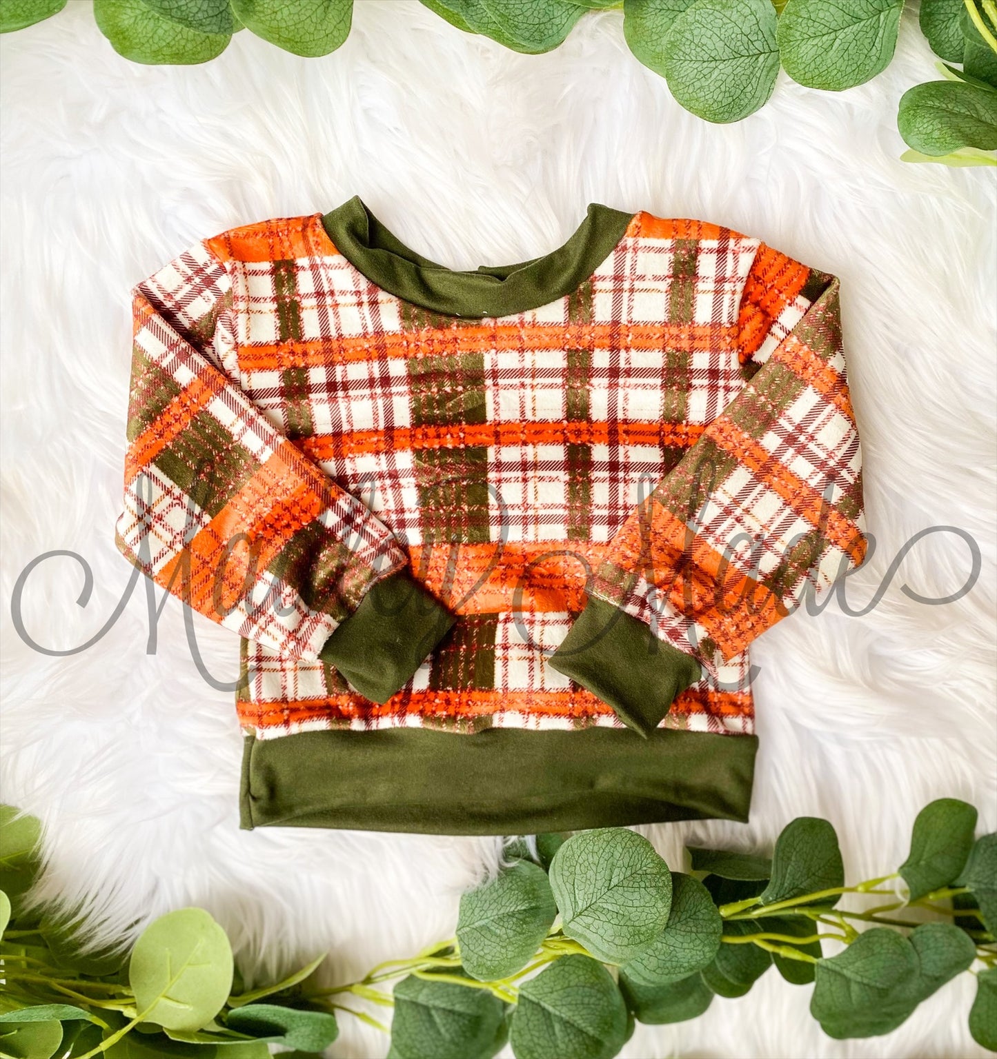 3/6M Velvety Faux Glitter Plaid